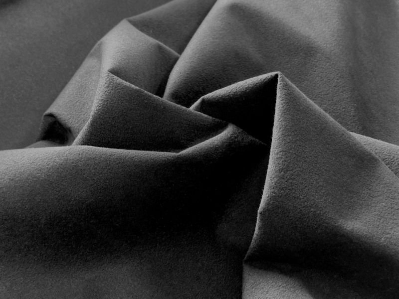 画像3: 【155cm×4〜6M単位】最上級 スエード調生地 人工皮革 日本製 【グレーブラック 伸縮性 やや薄手】（アウトレット） (3)