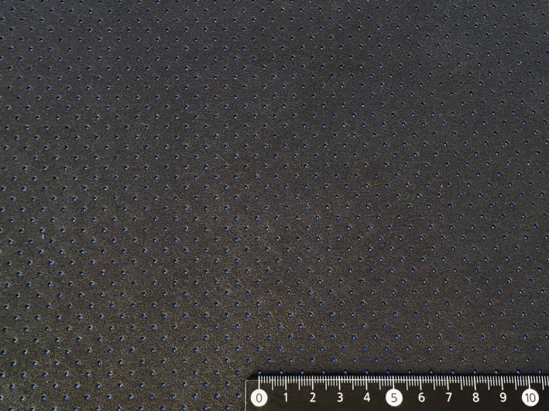 画像7: 【140×50cm単位】最上級 スエード調生地 人工皮革 日本製 【パンチング 黒〜ダークグレー（青の裏張あり）】（アウトレット） (7)