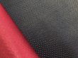 画像2: 【145×50cm単位】最上級 スエード調生地 人工皮革 日本製 【パンチング 黒〜ダークグレー（赤系の裏張あり）穴間隔5mm】（アウトレット） (2)