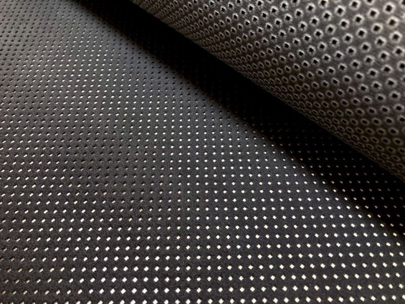 画像3: 【135cm×5M単位】最上級 スエード調生地 人工皮革 日本製 【黒 四角穴パンチング 貫通】[まとめ買い割引]（アウトレット） (3)