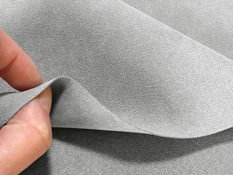 画像4: 【78cm×5M単位】貼るスエード（シールタイプ） 最上級 人工皮革 生地 日本製 【グレー 伸縮性 やや薄手】（アウトレット） (4)