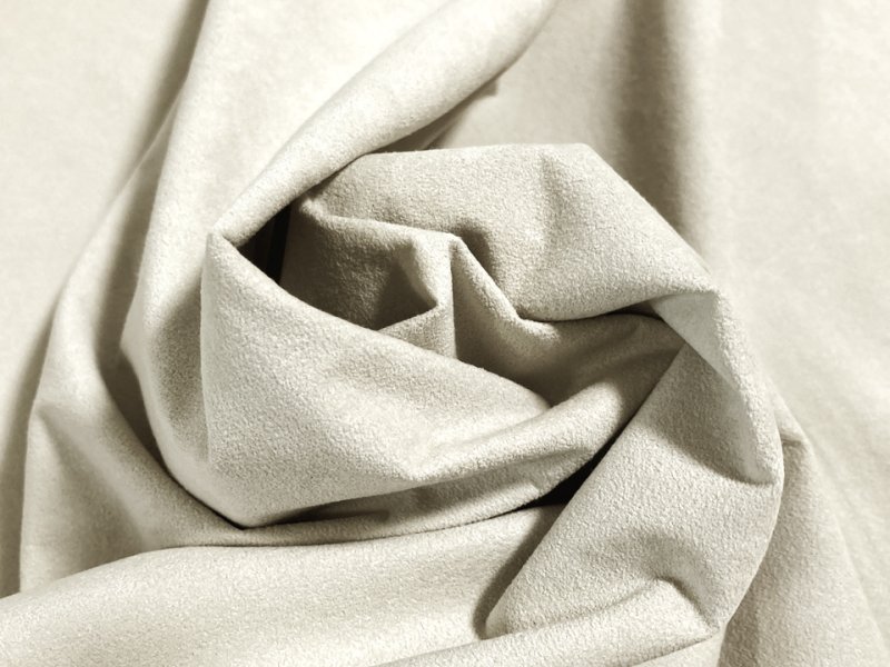 画像5: 【155cm×4〜6M単位】最上級 スエード調生地 人工皮革 日本製 【ライトグレイッシュベージュ 伸縮性 薄手】（アウトレット） (5)