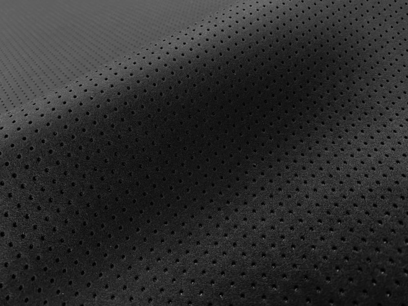 画像2: 【140×50cm単位】最上級 スエード調生地 人工皮革 日本製 【パンチング 黒〜ダークグレー(黒の裏張あり)】(アウトレット) (2)