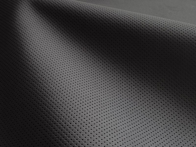 画像3: 【140cm×5M単位】最上級 スエード調生地 人工皮革 日本製 【パンチング 黒（黒の裏張あり）穴間隔5mm】[まとめ買い割引]（アウトレット） (3)