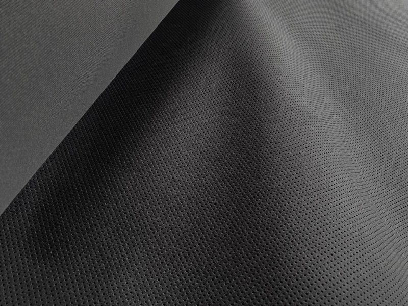 画像4: 【140cm×5M単位】最上級 スエード調生地 人工皮革 日本製 【パンチング 黒（黒の裏張あり）穴間隔5mm】[まとめ買い割引]（アウトレット） (4)