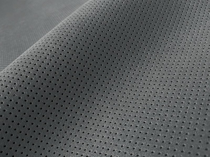 画像2: 【140cm×5M単位】最上級 スエード調生地 人工皮革 日本製 【パンチング 濃グレー（グレー系の裏張あり）穴間隔5mm】[まとめ買い割引]（アウトレット） (2)