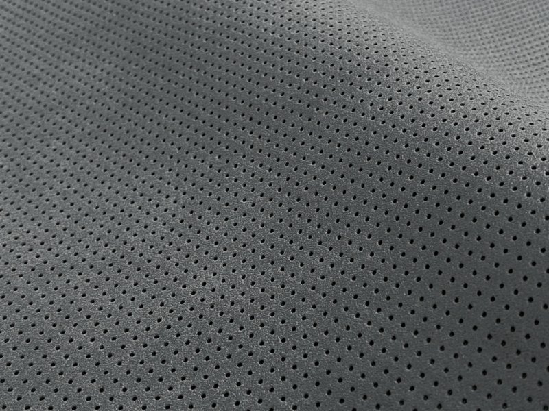 画像2: 【140×50cm単位】最上級 スエード調生地 人工皮革 日本製 【パンチング 濃グレー（グレー系の裏張あり）穴間隔5mm】（アウトレット） (2)