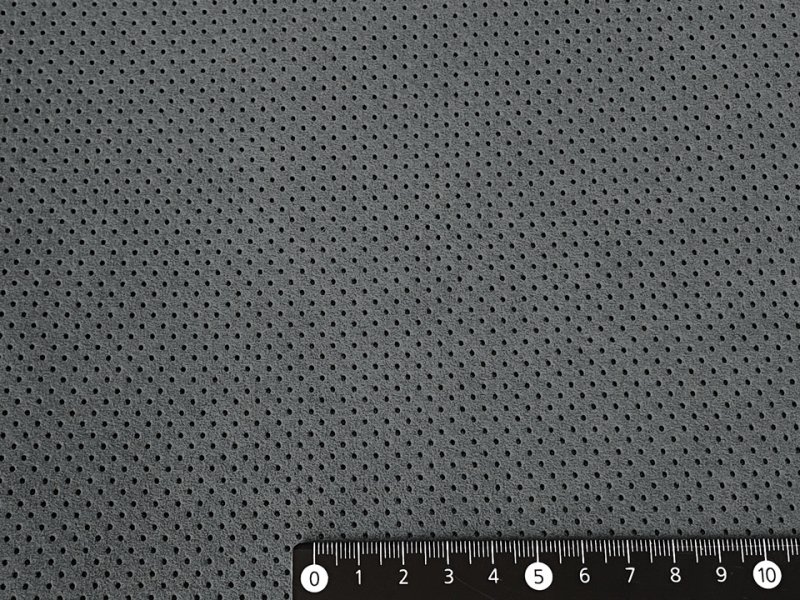 画像4: 【140×50cm単位】最上級 スエード調生地 人工皮革 日本製 【パンチング 濃グレー（グレー系の裏張あり）穴間隔5mm】（アウトレット） (4)