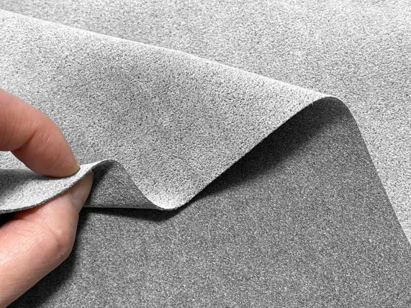 画像5: 【155×50cm単位】最上級 スエード調生地 人工皮革 日本製 【シルバーグレイ 伸縮性 やや薄手】（アウトレット） (5)