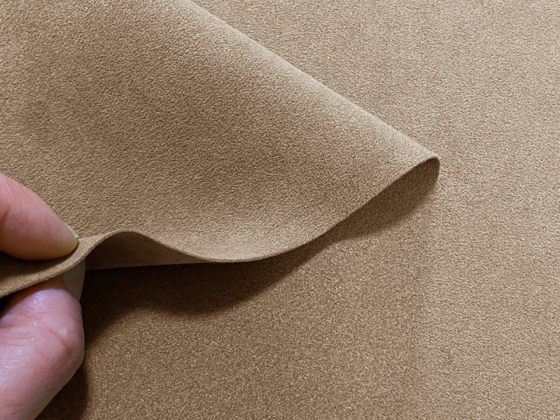 画像5: 【155×50cm単位】最上級 スエード調生地 人工皮革 日本製 【ホワイトブラウン 伸縮性 やや薄手】（アウトレット） (5)