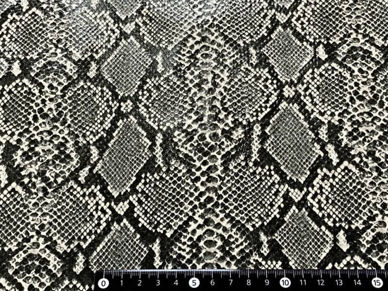 画像7: ヘビ革 合皮レザー生地【メタリックパイソン グレー】 (7)