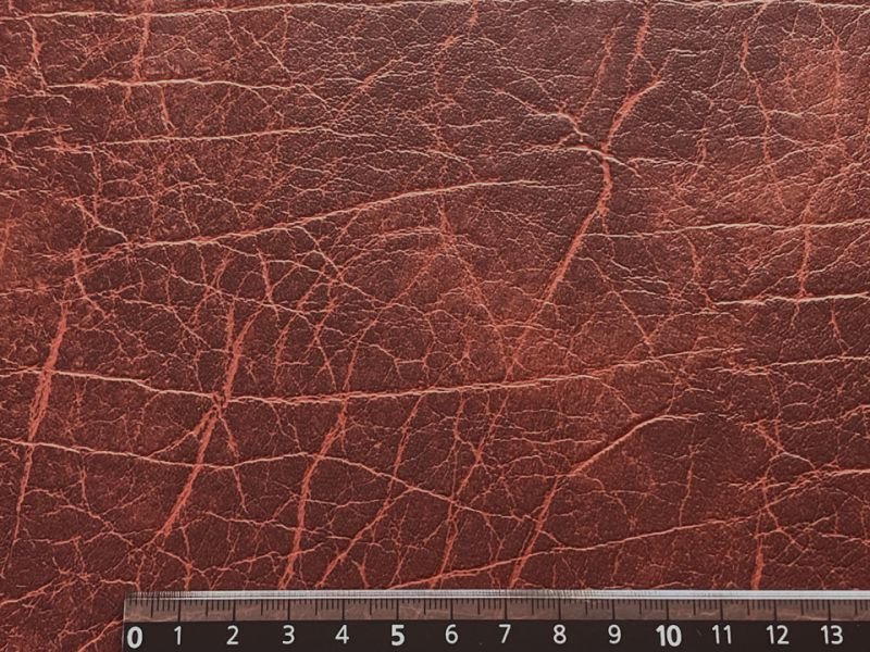 画像4: 合皮レザー生地【ニューアンティーク 難燃 レッドブラウン】 (4)