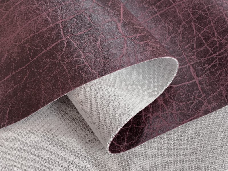 画像3: 合皮レザー生地【ニューアンティーク 難燃 ダークレッド】 (3)