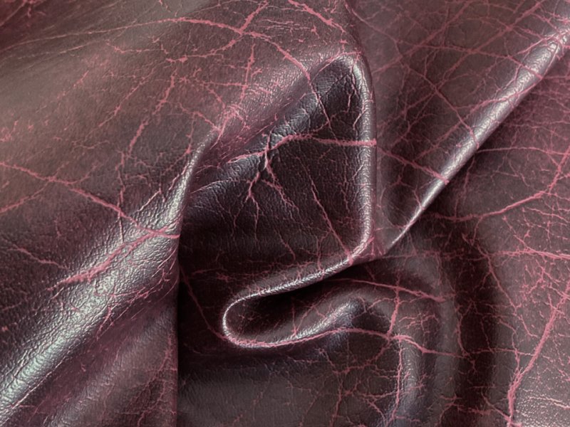 画像5: 合皮レザー生地【ニューアンティーク 難燃 ダークレッド】 (5)