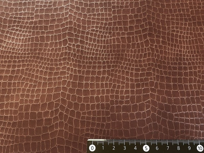 画像4: ワニ革 合皮レザー生地【ベーシック ソフト 茶】 (4)