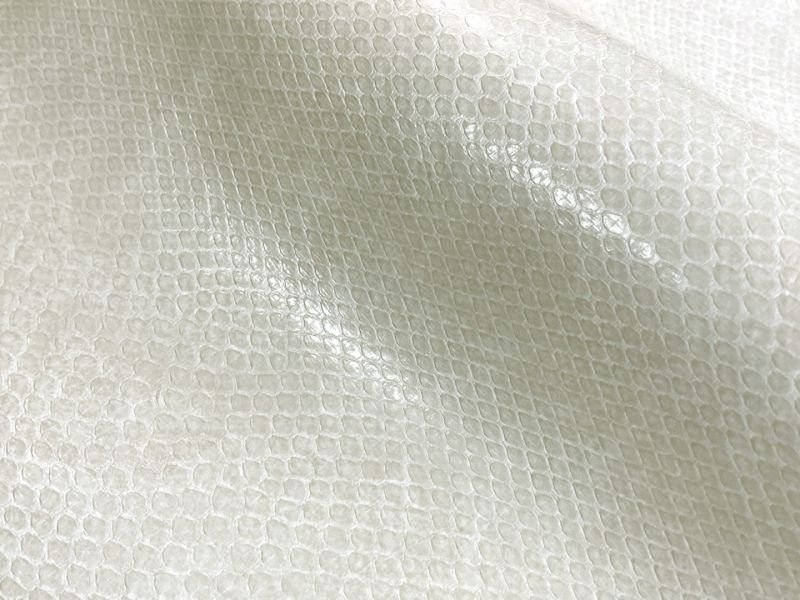 ヘビ柄腕章大人（白色）2個　ヘビ柄ミニ腕章（白色）1個 ヘビ革 合皮レザー生地【ベーシックスネーク オフ白】
