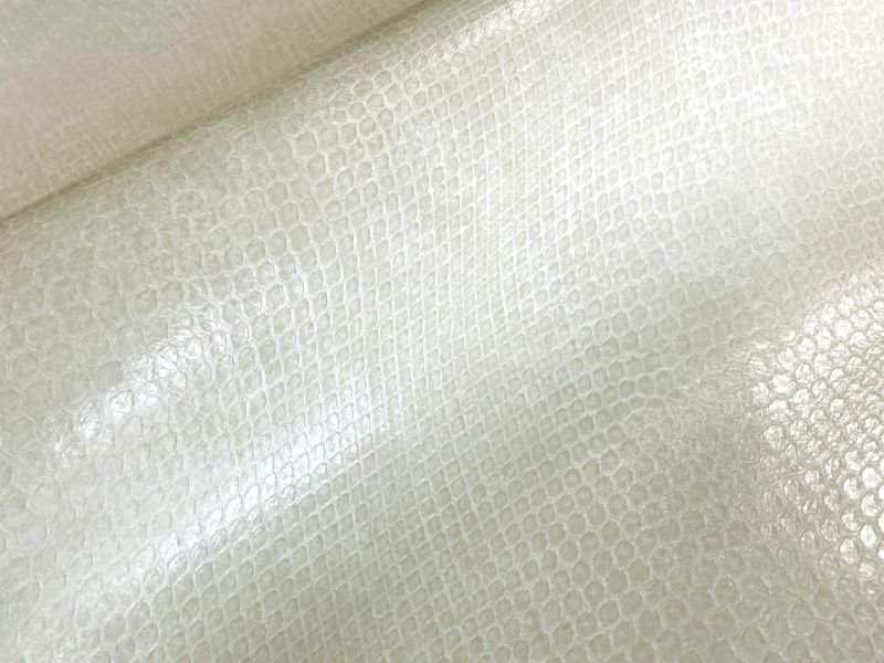 画像3: ヘビ革 合皮レザー生地【ベーシックスネーク オフ白】 (3)