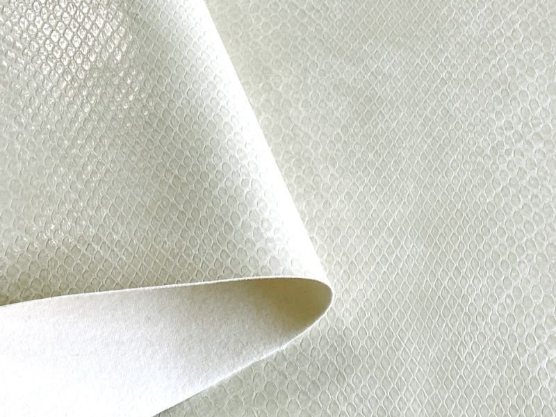 画像5: ヘビ革 合皮レザー生地【ベーシックスネーク オフ白】 (5)