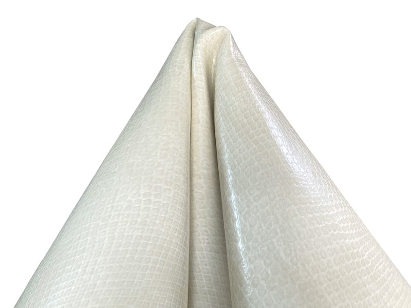 画像6: ヘビ革 合皮レザー生地【ベーシックスネーク オフ白】 (6)