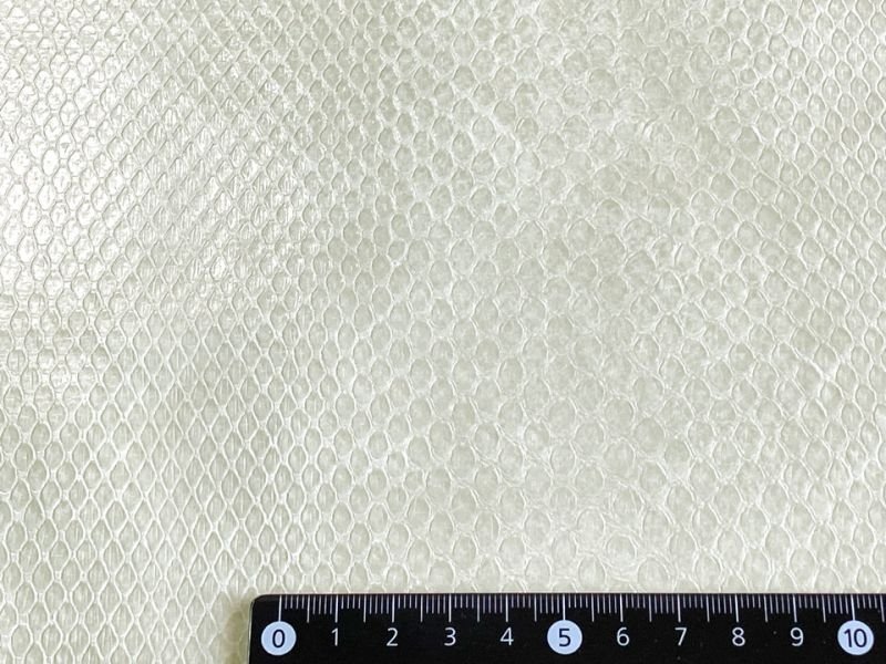 画像7: ヘビ革 合皮レザー生地【ベーシックスネーク オフ白】 (7)