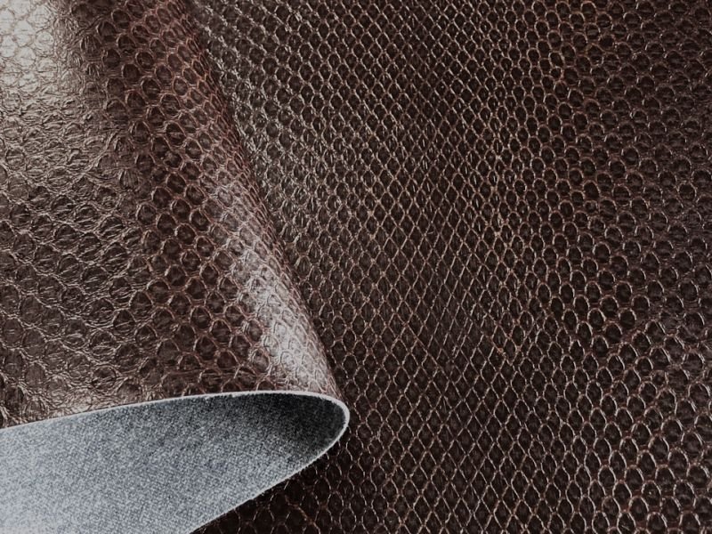 画像5: ヘビ革 合皮レザー生地【ベーシックスネーク こげ茶】 (5)