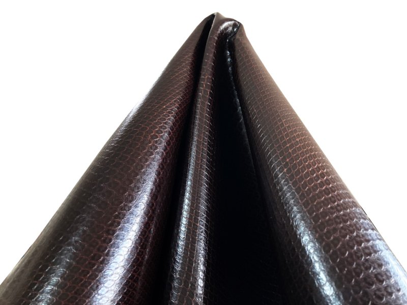 画像6: ヘビ革 合皮レザー生地【ベーシックスネーク こげ茶】 (6)