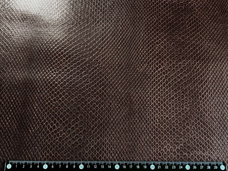 画像8: ヘビ革 合皮レザー生地【ベーシックスネーク こげ茶】 (8)