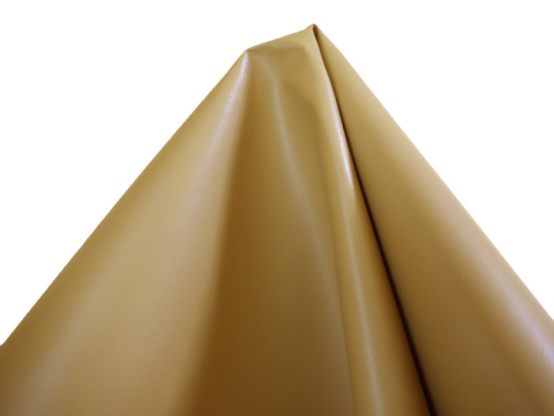 画像4: 合皮レザー生地【薄手 薄キャメル ツヤなし】 (4)