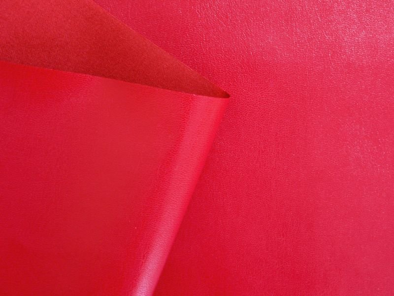 画像3: 合皮レザー生地【薄手 赤 ツヤあり】 (3)