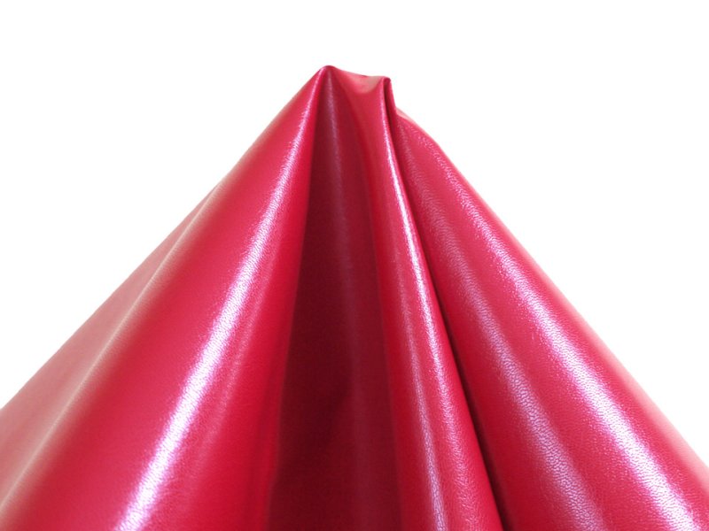 画像4: 合皮レザー生地【薄手 赤 ツヤあり】 (4)