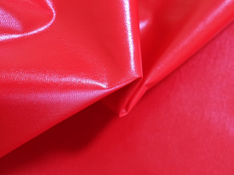 画像5: 合皮レザー生地【薄手 赤 ツヤあり】 (5)