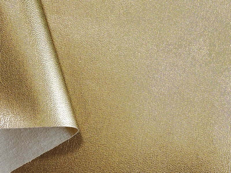 画像3: 合皮レザー生地【薄手 ゴールド ツヤあり】 (3)