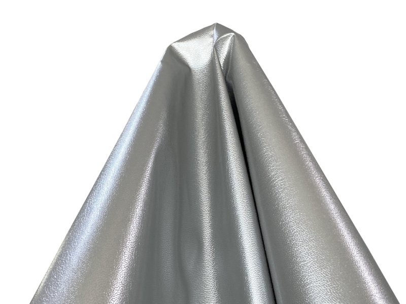 画像4: ※難あり※合皮レザー生地【薄手 シルバー ツヤあり】95×80cm (4)