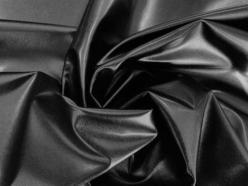 画像5: 【100×400cmカット生地】※難あり※合皮 ストレッチレザー生地【伸縮性大 衣料用 黒】 (5)