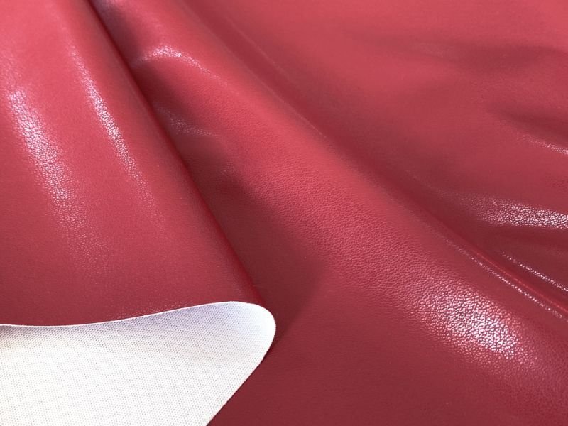 画像3: 合皮 ストレッチレザー生地【伸縮性大 衣料用 赤】 (3)