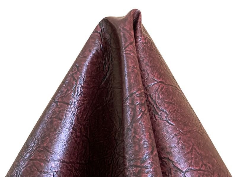 画像4: 合皮レザー生地 広幅 難燃【クラック風アンティーク レッドブラウン】 (4)