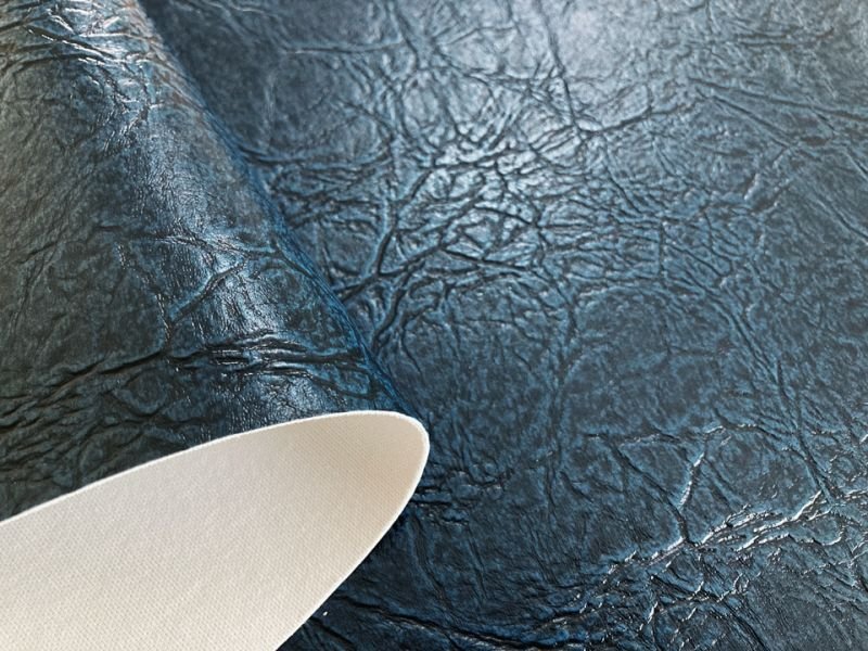 画像3: 合皮レザー生地 広幅 難燃【クラック風アンティーク インディゴ】 (3)
