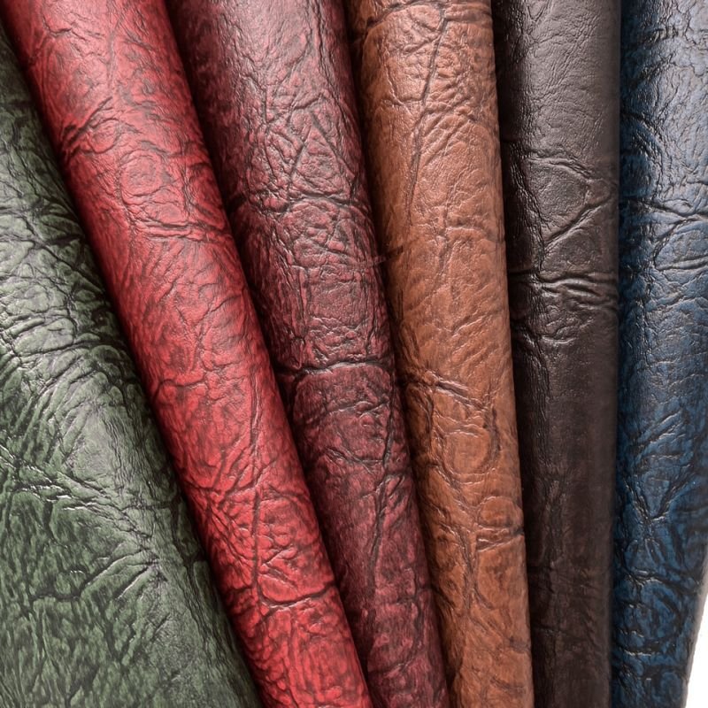 画像7: 合皮レザー生地 広幅 難燃【クラック風アンティーク インディゴ】 (7)