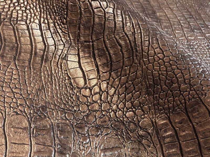 画像3: ワニ革 合皮レザー生地【リッチクロコダイル ブロンズ】 (3)