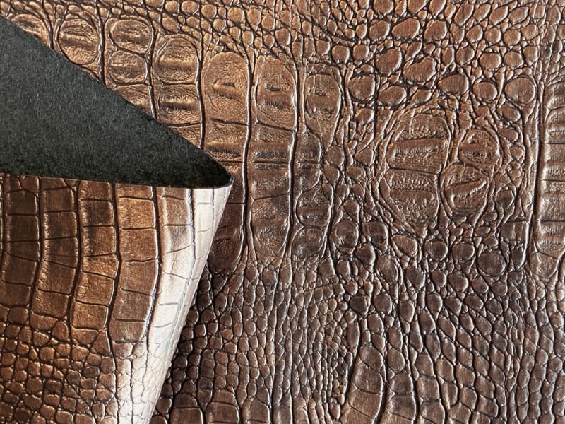 画像4: ワニ革 合皮レザー生地【リッチクロコダイル ブロンズ】 (4)