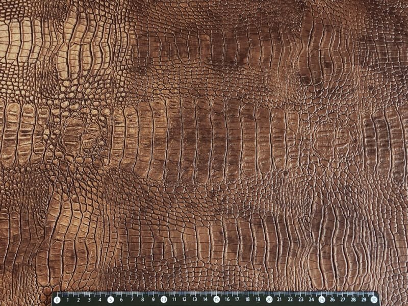 画像7: ワニ革 合皮レザー生地【リッチクロコダイル ブロンズ】 (7)