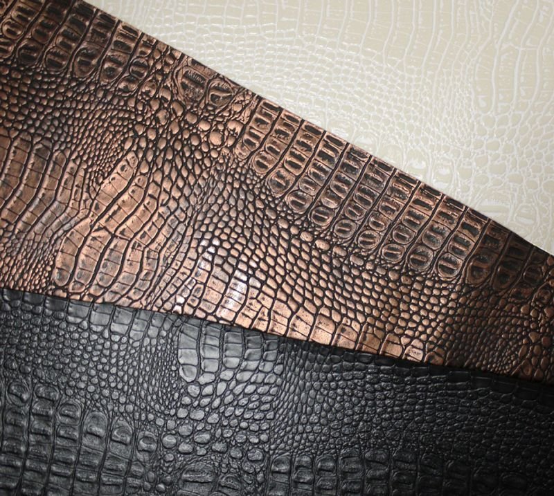 画像8: ワニ革 合皮レザー生地【リッチクロコダイル オフ白】 (8)