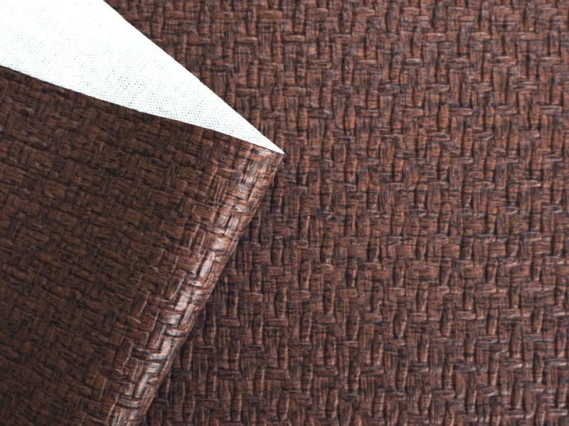 画像3: 合皮レザー生地 エンボス 難燃【ラタン ブラウン】 (3)