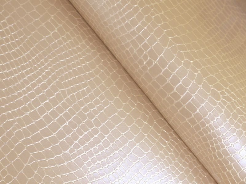 画像5: [最終在庫] 光沢ワニ革 合皮レザー生地【ベーシック パールベージュ】 (5)