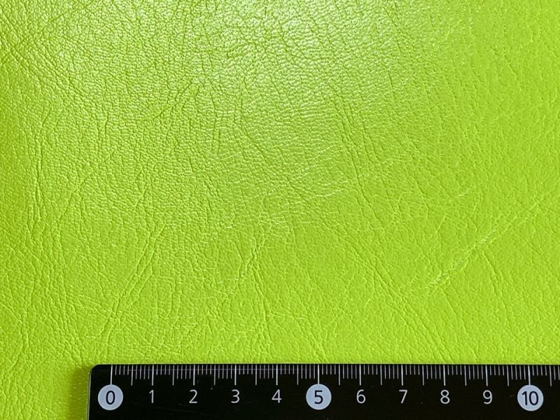 画像5: 合皮レザー生地 原色系 無地 難燃【ツヤあり 黄緑】 (5)