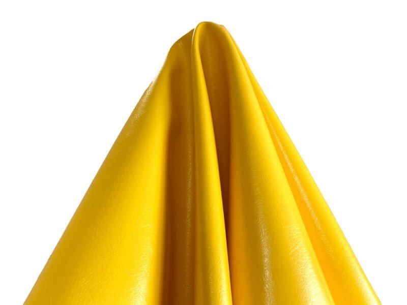 画像4: 合皮レザー生地 原色系 無地 難燃【ツヤあり 黄色】 (4)