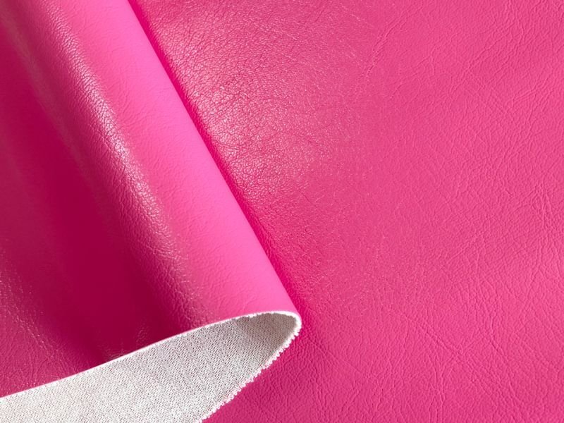 画像3: 合皮レザー生地 原色系 無地 難燃【ツヤあり ローズピンク】 (3)