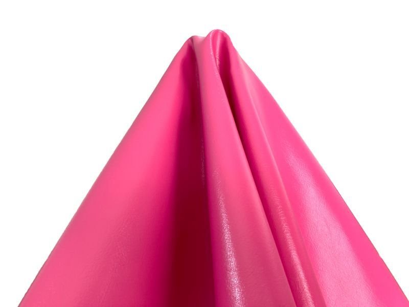 画像4: 合皮レザー生地 原色系 無地 難燃【ツヤあり ローズピンク】 (4)