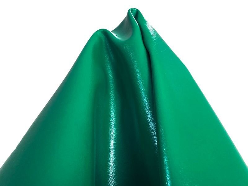 画像4: 合皮レザー生地 原色系 無地 難燃【ツヤあり 緑】 (4)