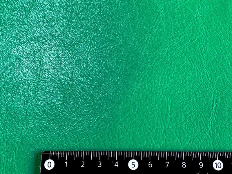 画像5: 合皮レザー生地 原色系 無地 難燃【ツヤあり 緑】 (5)